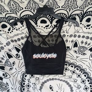 Lululemon X SoulCycle Black Mesh Sports Bra
